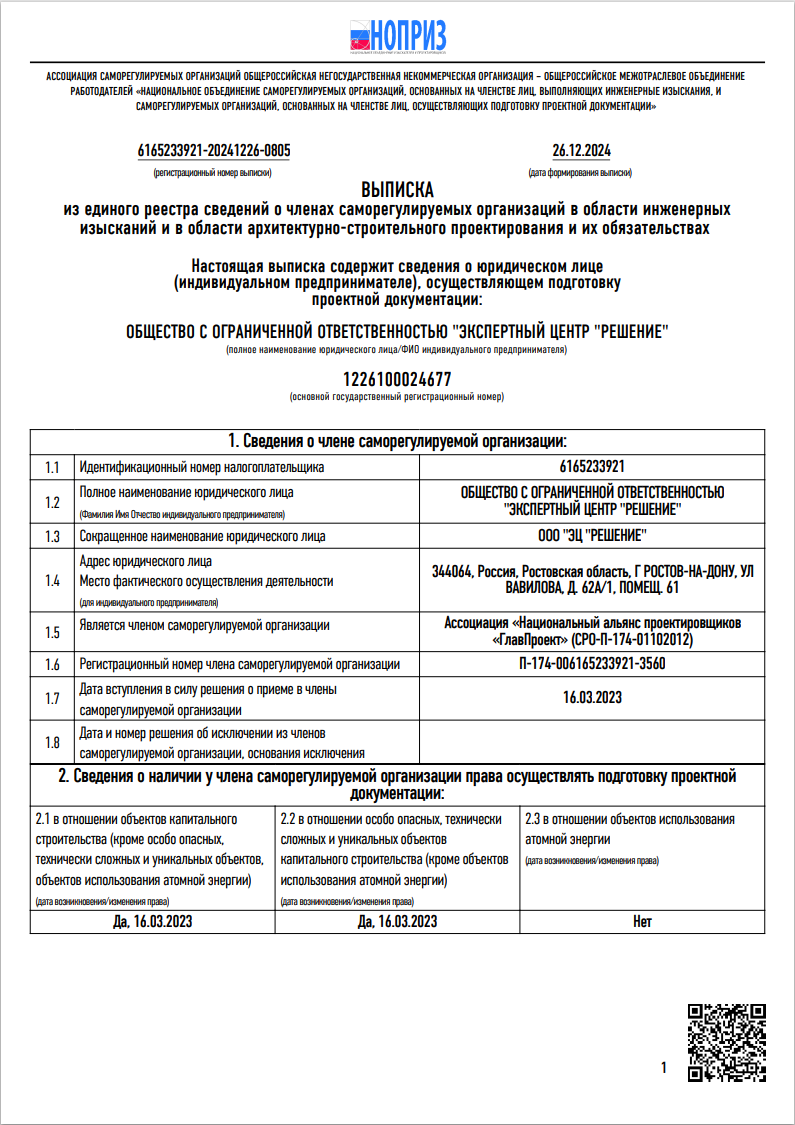 СРО НОПРИЗ проектирование